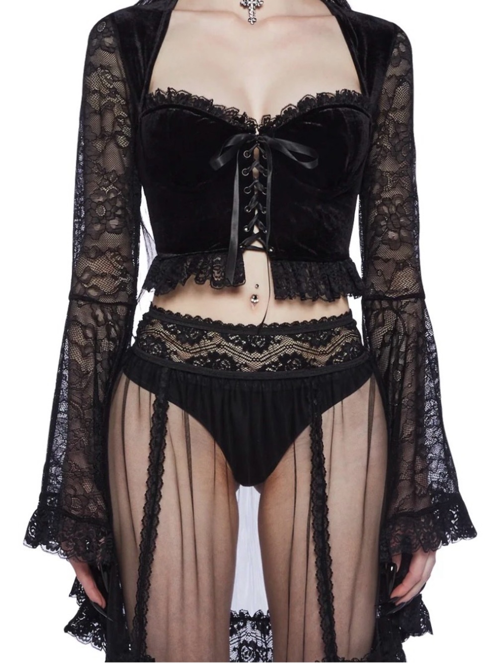 Widow Lace Flare Top